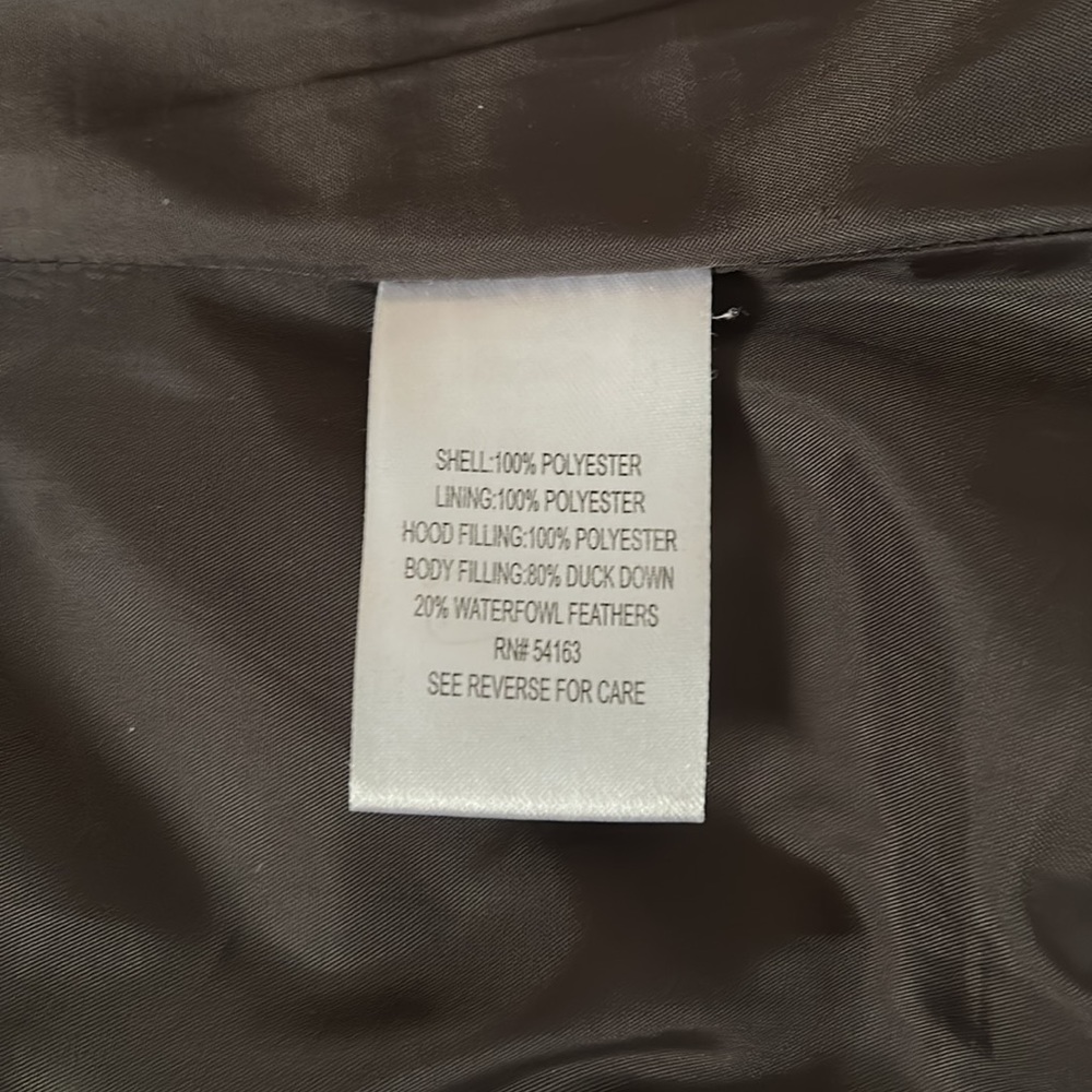 Calvin Klein Brown Long Puffer Down Hooded Coat - Size XS- Excellent Condition - Picture 12 of 16